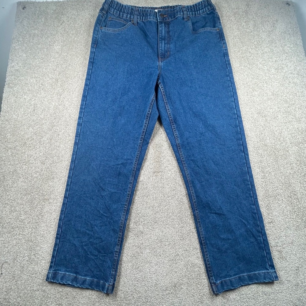 Haband Casual Joe Jeans Womens‎ 38/M Blue Elastic Waist Straight Leg Denim 03L